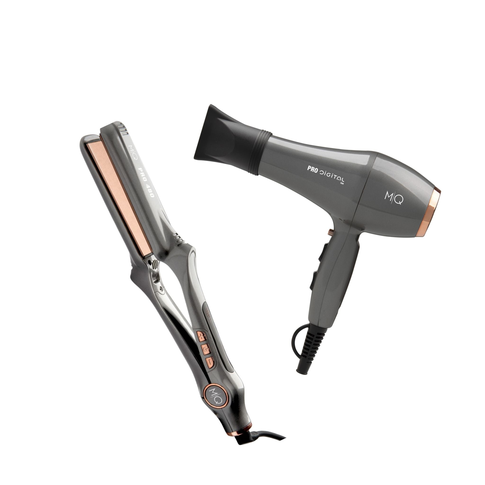 Pack fer à lisser 250° et sèche-cheveux MQ PRO480 DIGITAL ion2400w