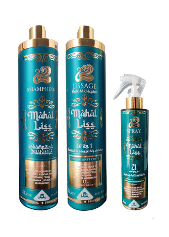 Lissage indien à l'huile de serpent - MAHAL LISS Pack 3 produits (1L+1L et 300ml)