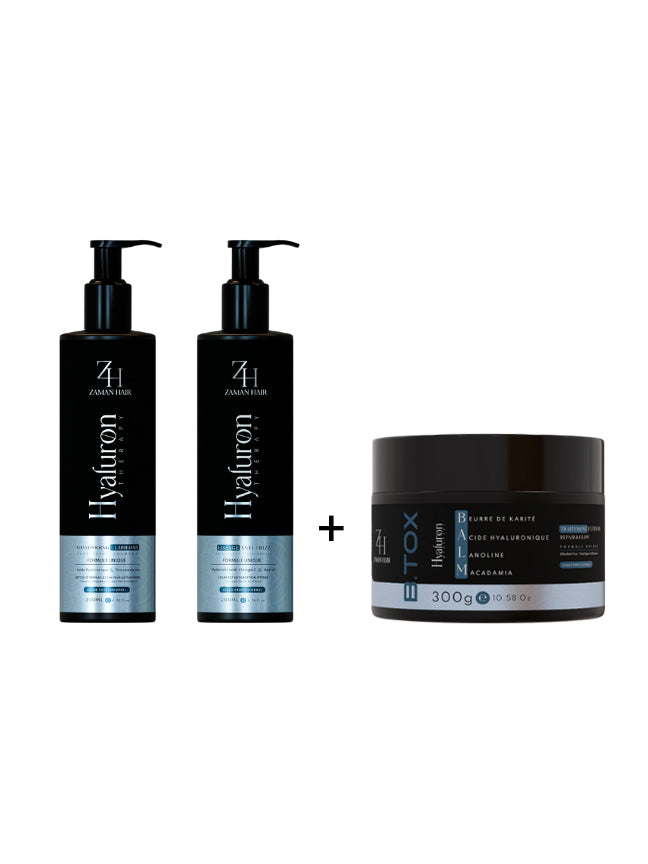 Pack shampoing lissage et blowtox Hyaluron Therapy - Zaman Hair 2x200ml+300gr