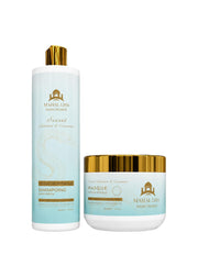 Kit d'entretien shampoing masque sans sulfate à l'huile de serpent MAHAL 2x500ml