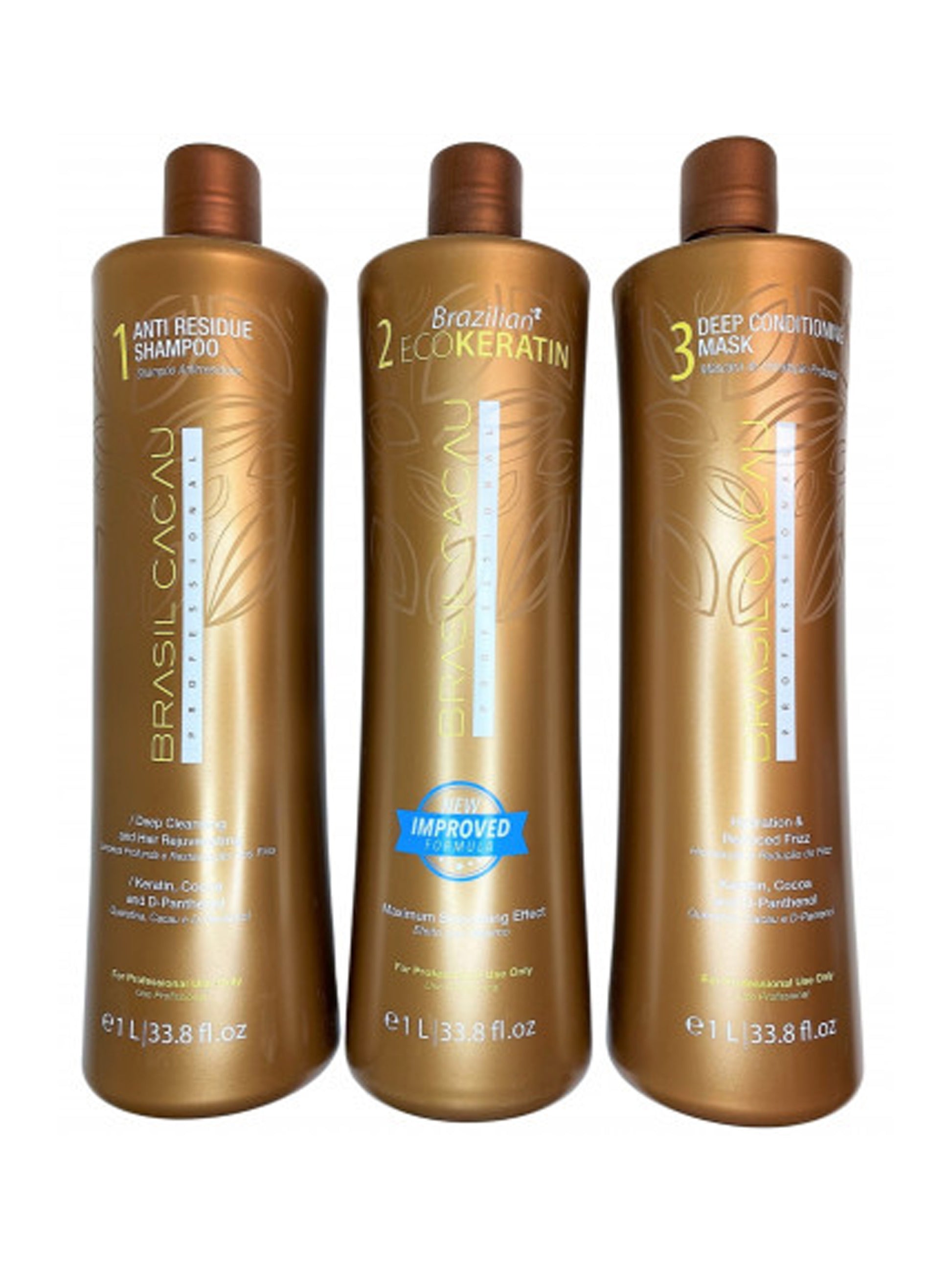 Lissage organique ECO KERATIN BRASIL CACAU - Cadiveu 3x1L - Shi Keratine