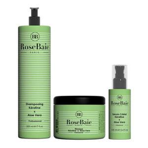 ROSE BAIE ALOE VERA - Pack 3 produits shampoing 500ml masque 500ml et sérum 100ml à l'aloé véra